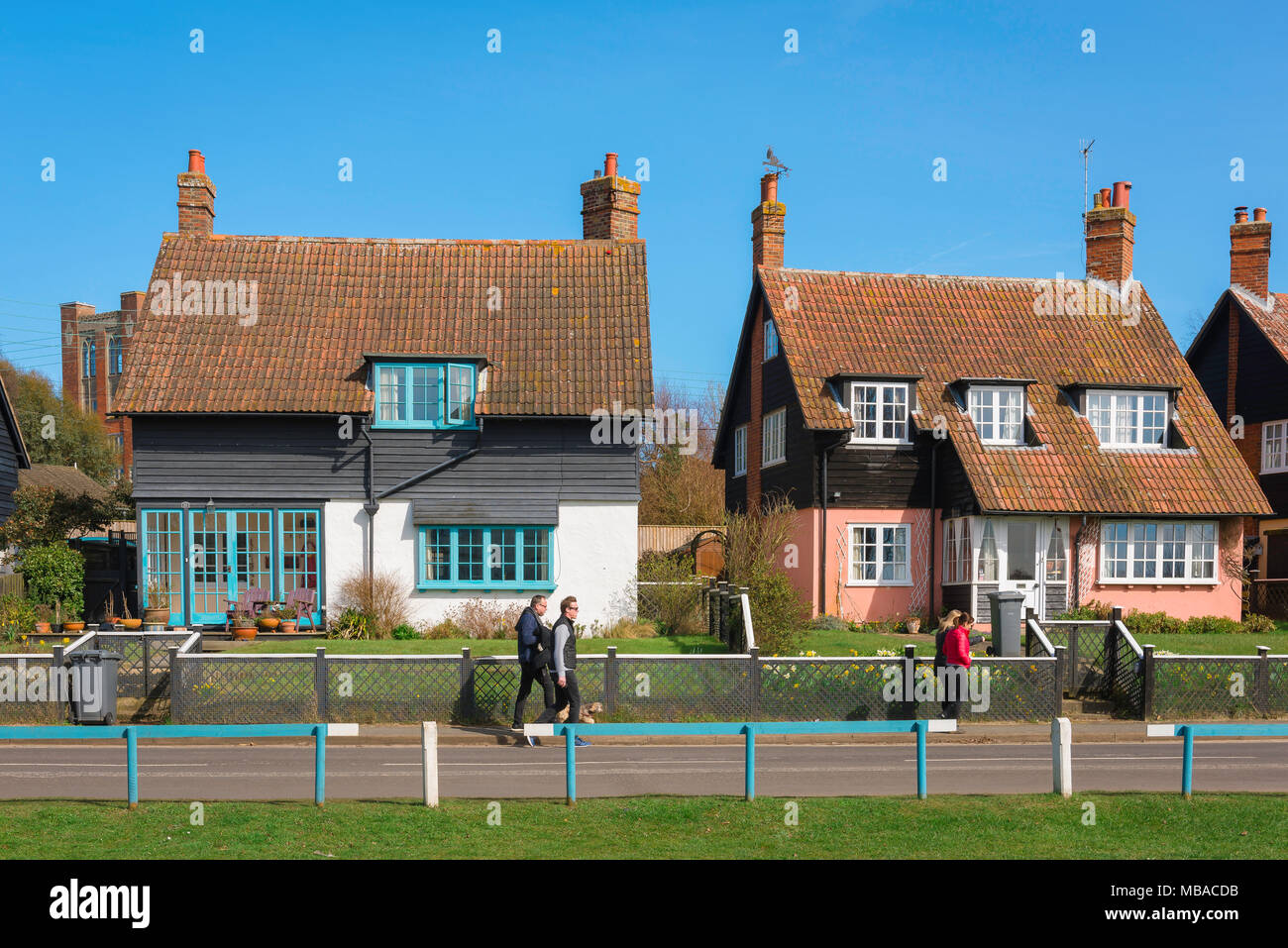 Thorpeness Suffolk, view of houses typical of the architecture in