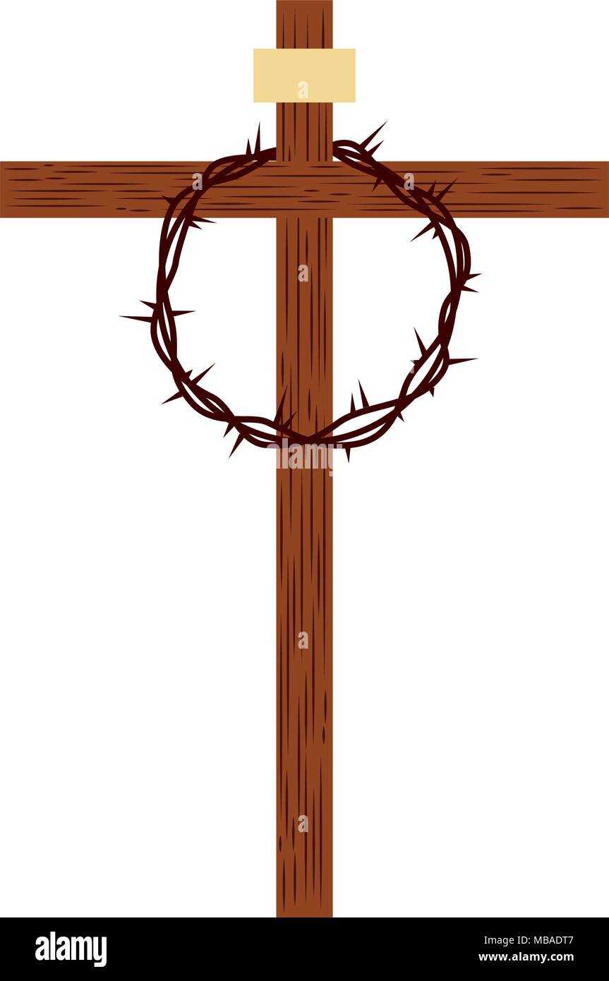 cross with crown of thorns Stock Vector Image Art Alamy
