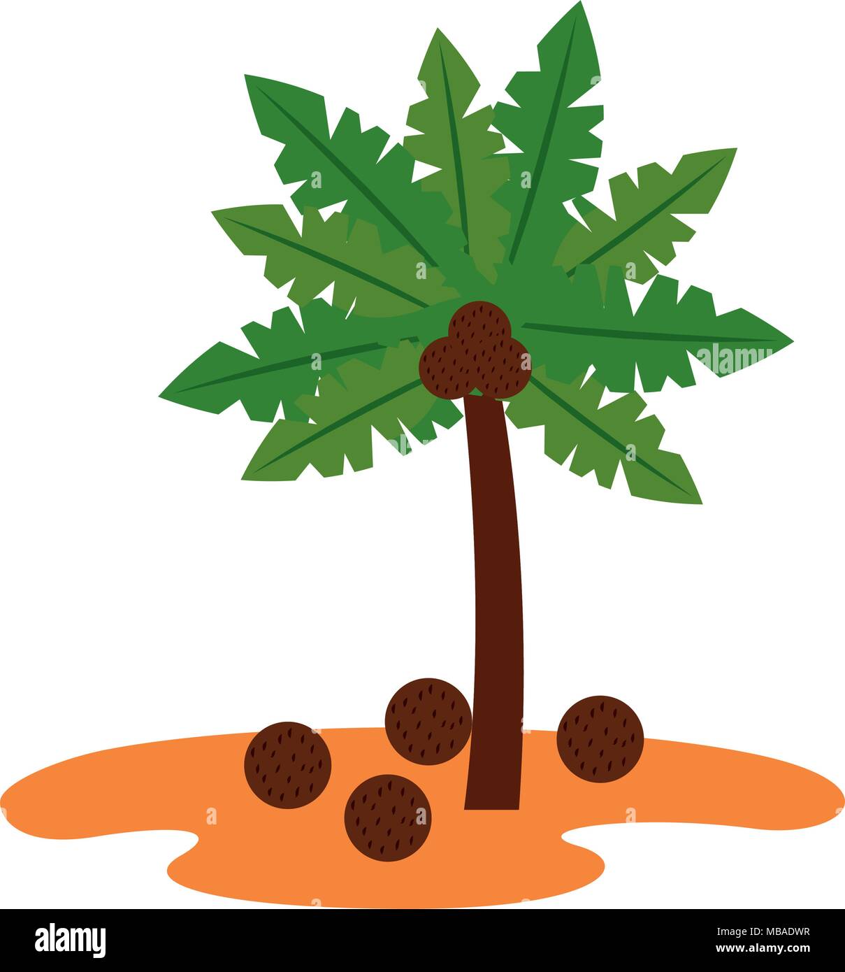 island with palm tree tropical y coconuts Stock Vector Image & Art - Alamy