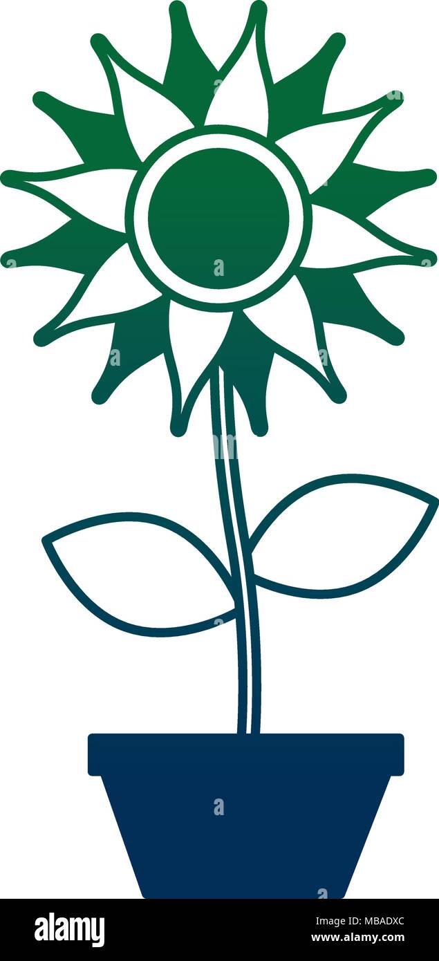 cute sunflower in pot decorative icon Stock Vector Image & Art - Alamy