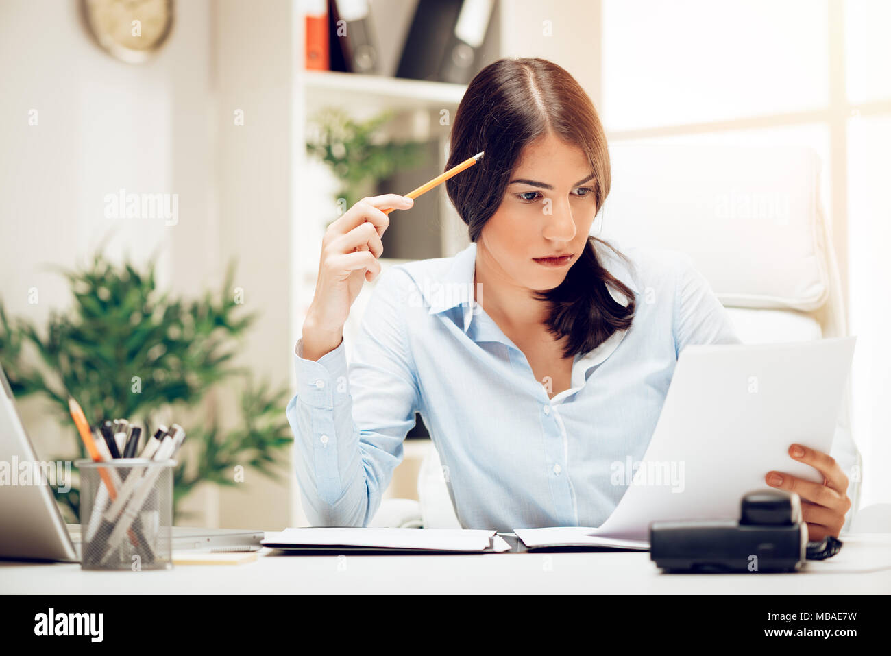 Lady Considering Beautiful pensive woman thinking brainstorming hi-res stock photography ...