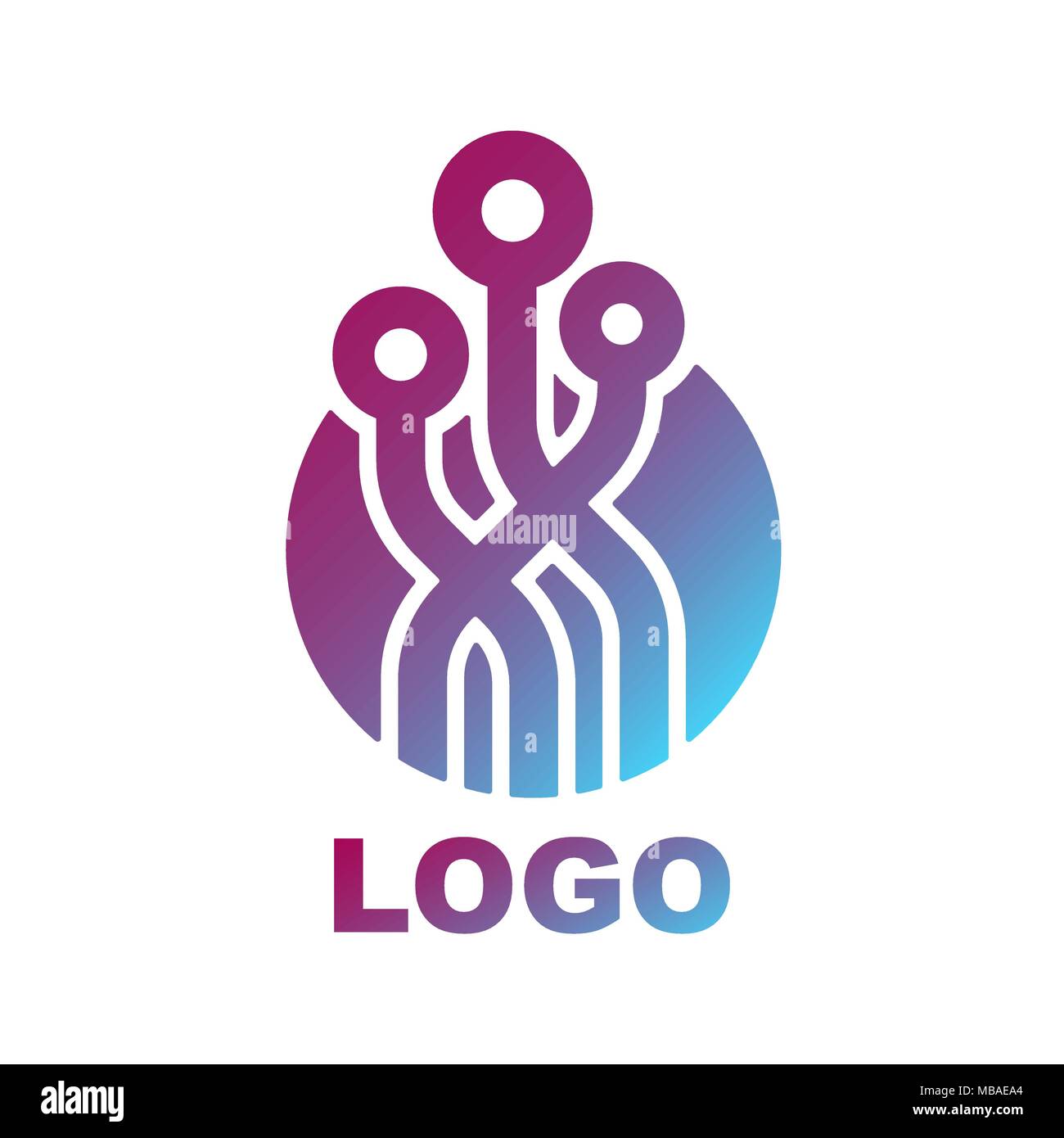 World Tech Logo Design Template. Abstract digital shape concept for modern technologies Stock Vector