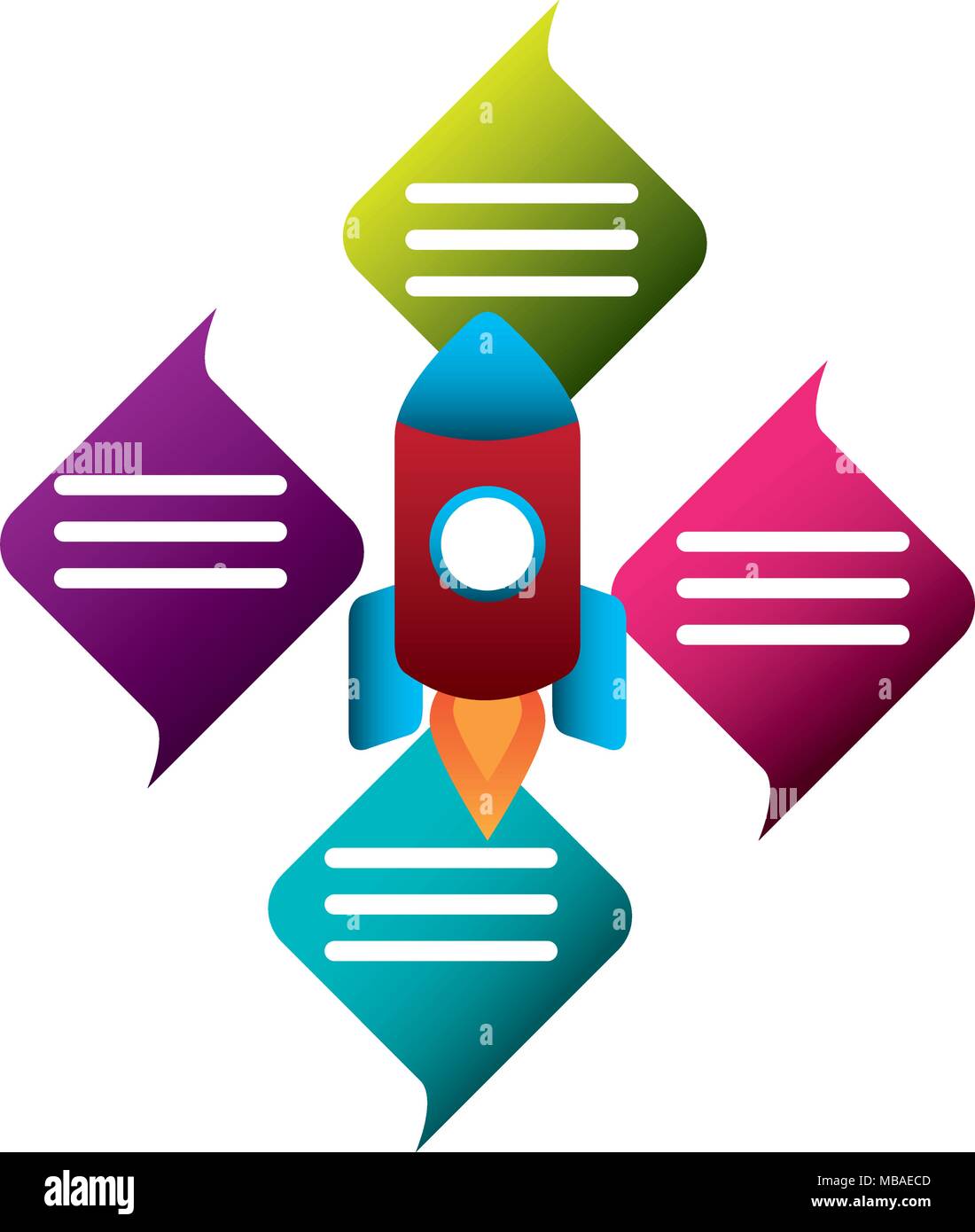 startup rocket with infographics Stock Vector Image & Art - Alamy