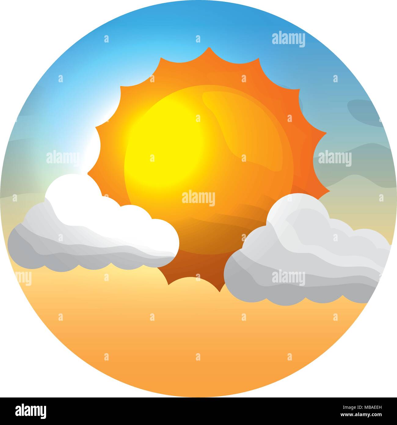 cloud weather climate with sun seascape Stock Vector Image & Art - Alamy