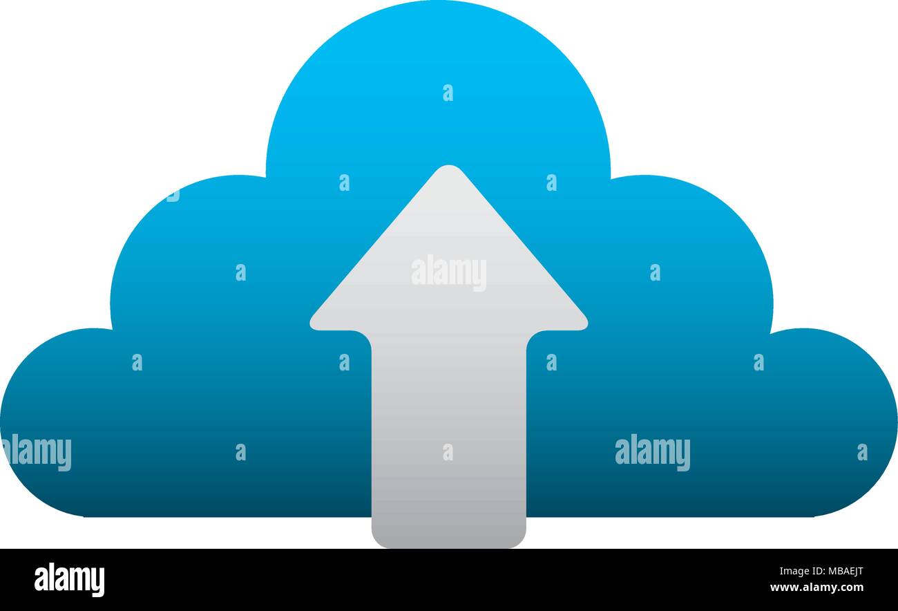 cloud computing with arrow upload Stock Vector