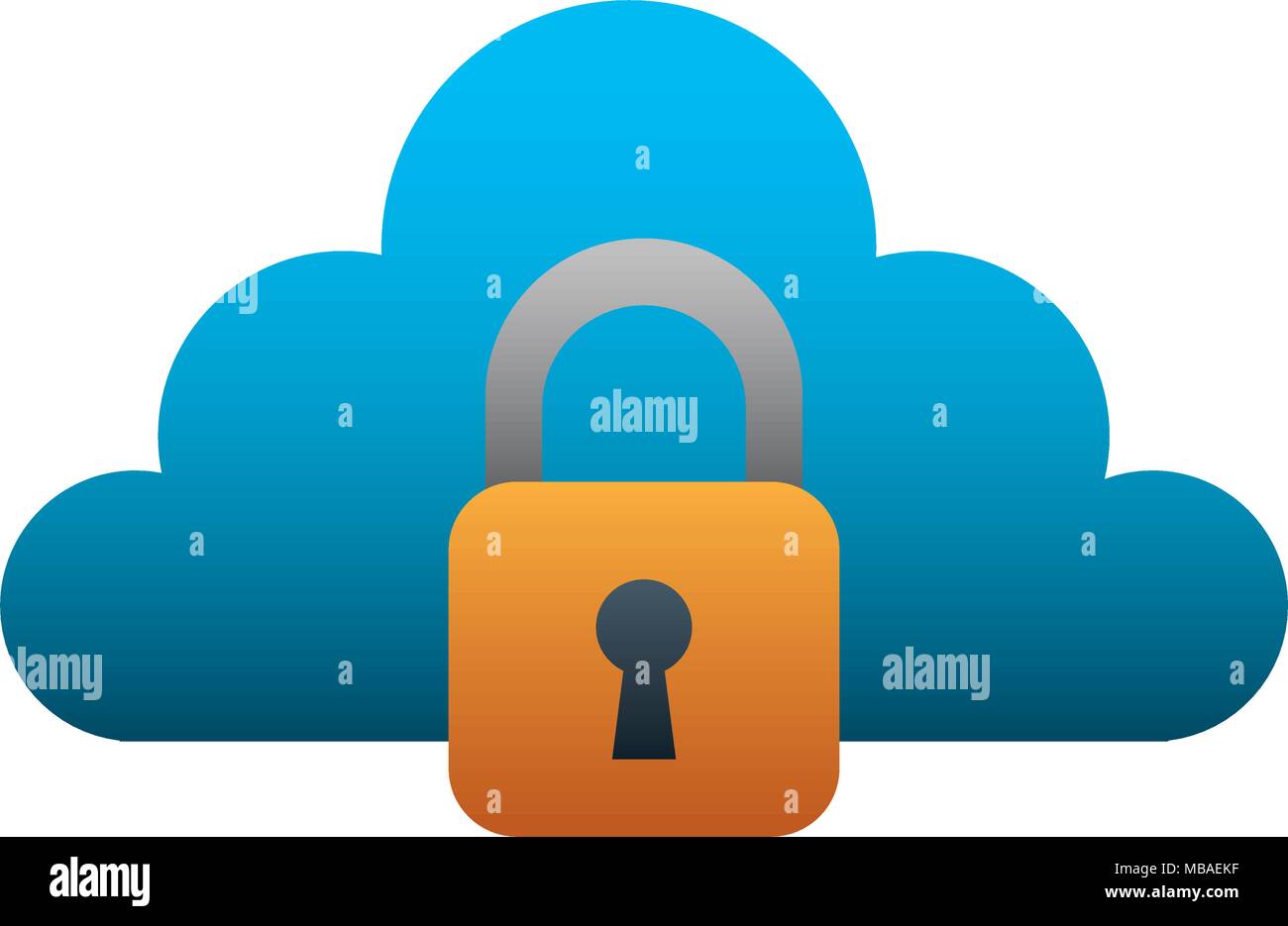 cloud computing with padlock Stock Vector Image & Art - Alamy