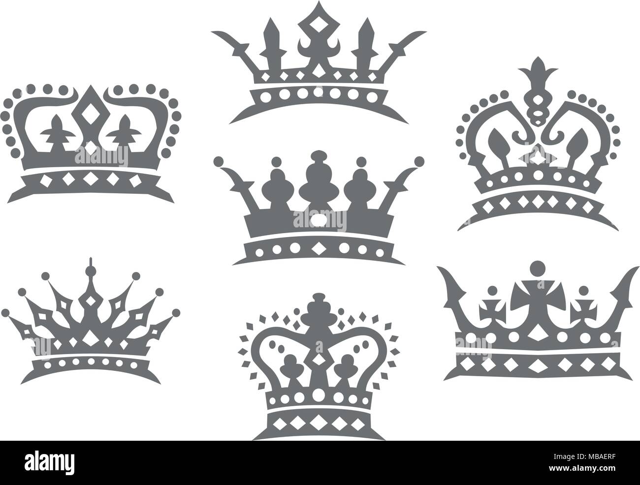 Crown Logo Set Stock Vector