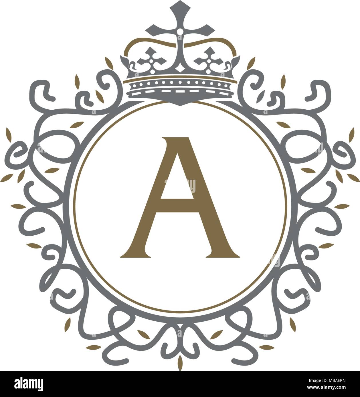 Crown Leaf Logo Initial A Stock Vector Image & Art - Alamy