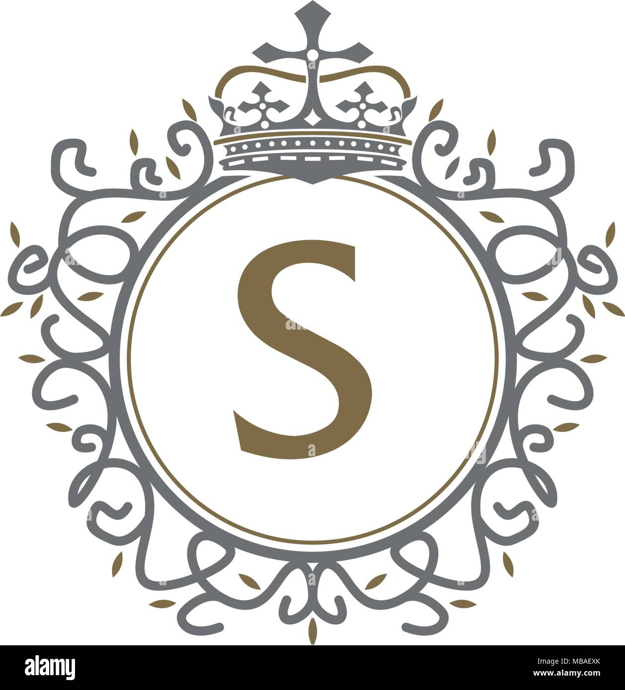 Crown Leaf Logo Initial S Stock Vector Image & Art - Alamy