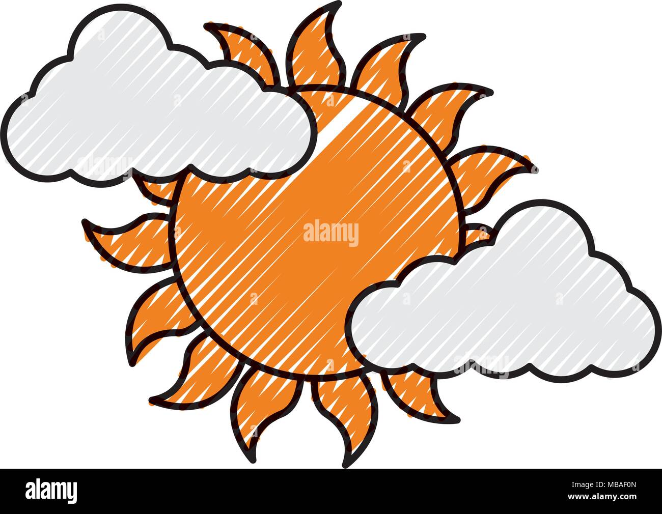 cloud weather climate with sun Stock Vector Image & Art - Alamy