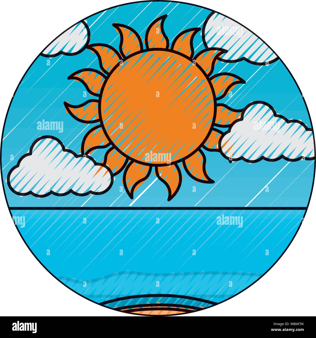 cloud weather climate with sun seascape Stock Vector Image & Art - Alamy
