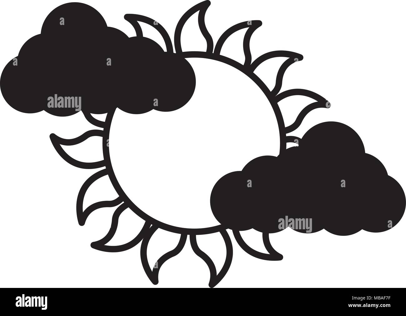 cloud weather climate with sun Stock Vector Image & Art - Alamy