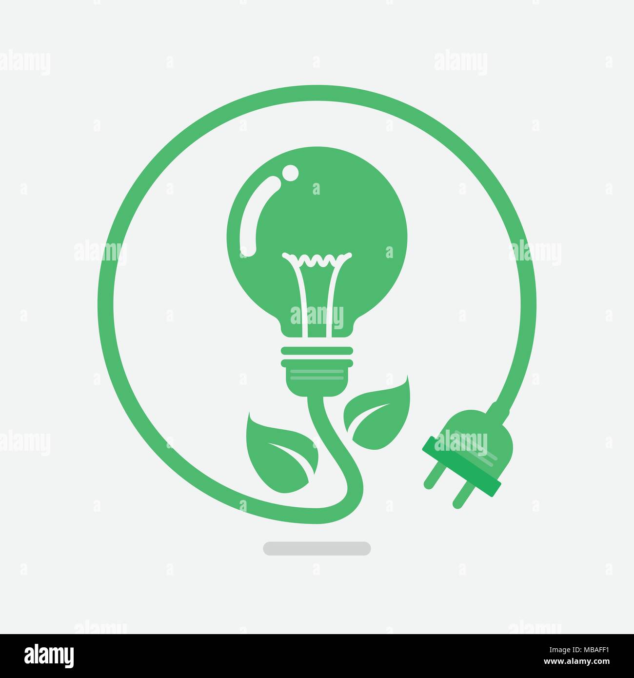 Green eco power lightbulb. Vector illustration Stock Vector Image & Art ...