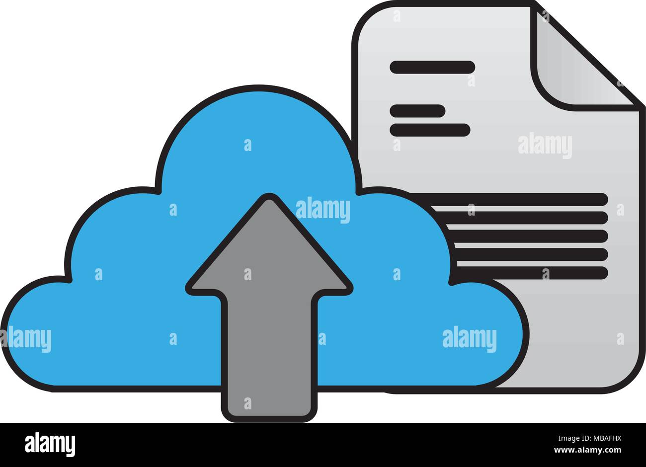 cloud computing with arrow upload and document Stock Vector Image & Art ...