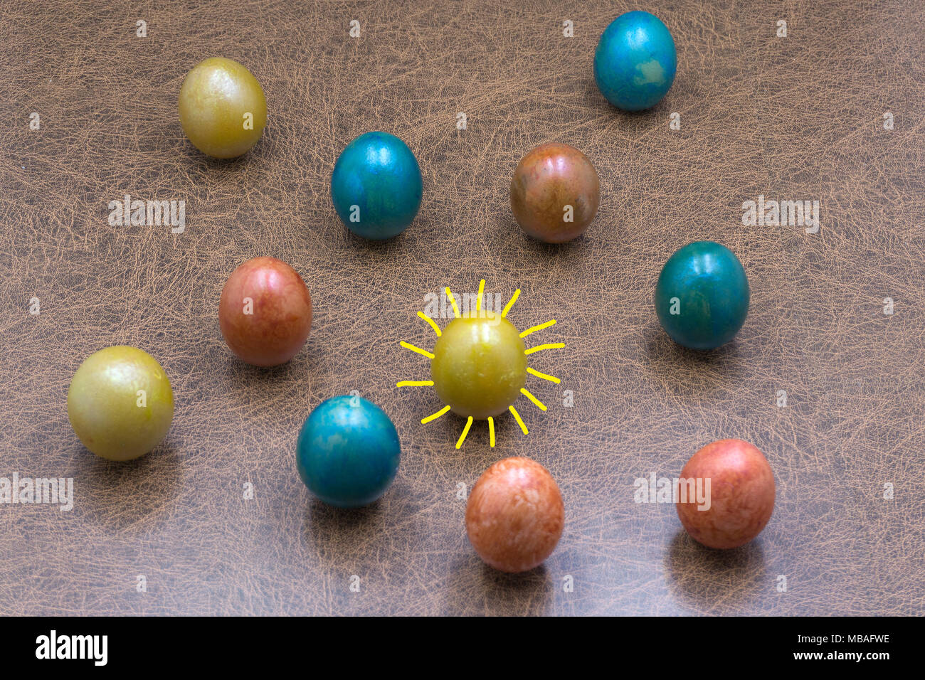 Chocolate Easter Eggs Over Wooden Background Stock Photo