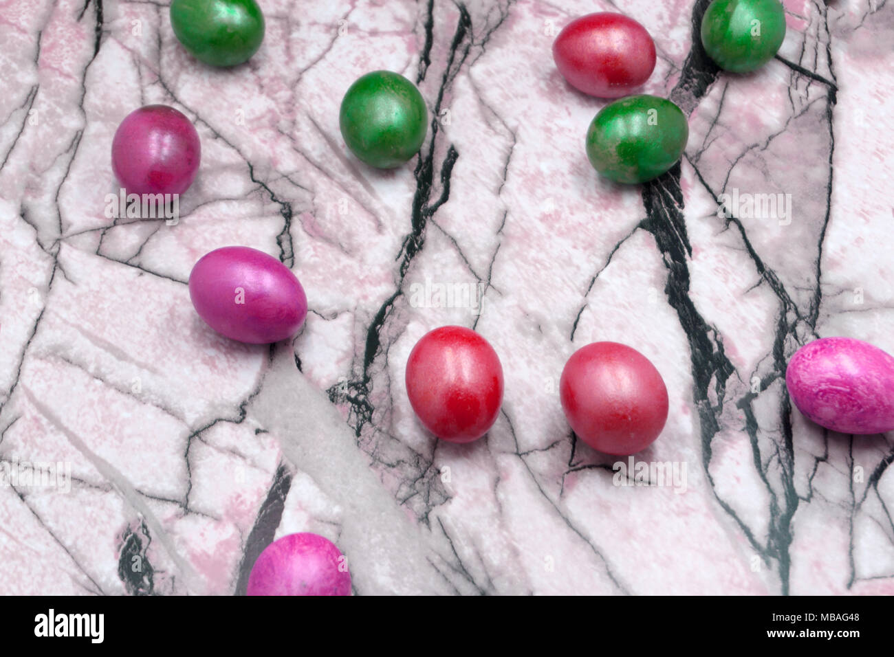 Easter eggs, multicolored eggs in a gift box Stock Photo