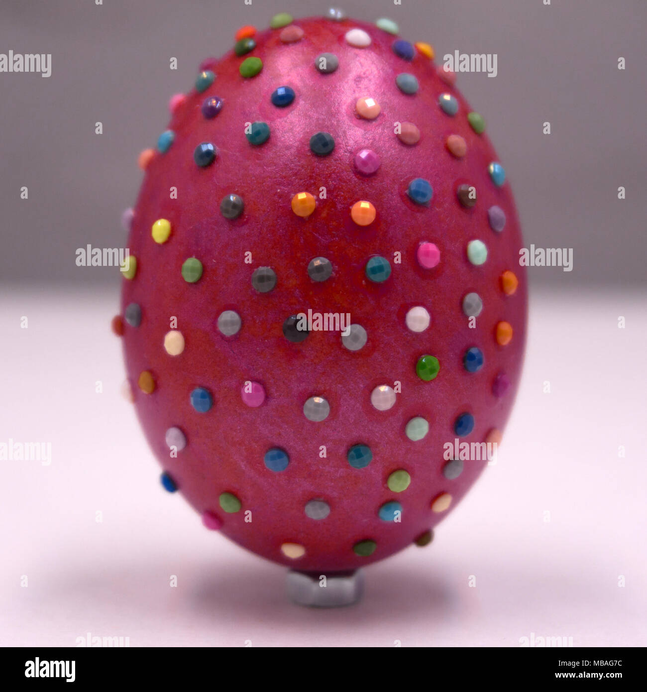 Chocolate eggs in colorful foil for easter Stock Photo