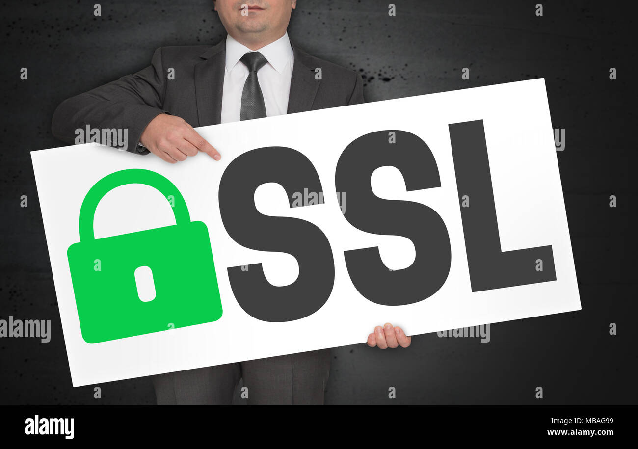 SSL poster is held by businessman Stock Photo - Alamy