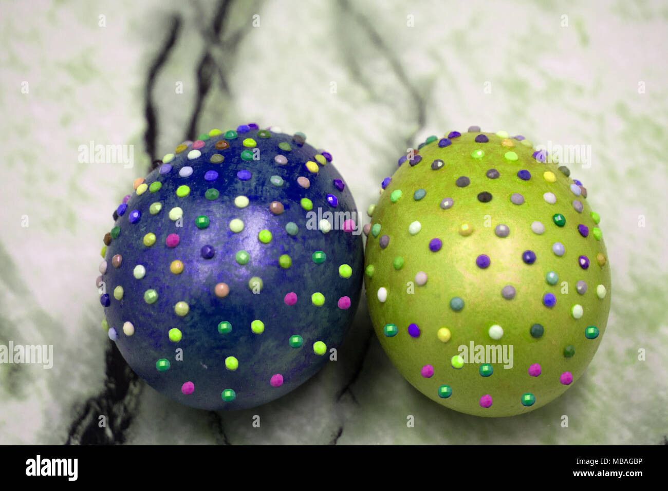 Blue Easter Egg isolated on white Stock Photo