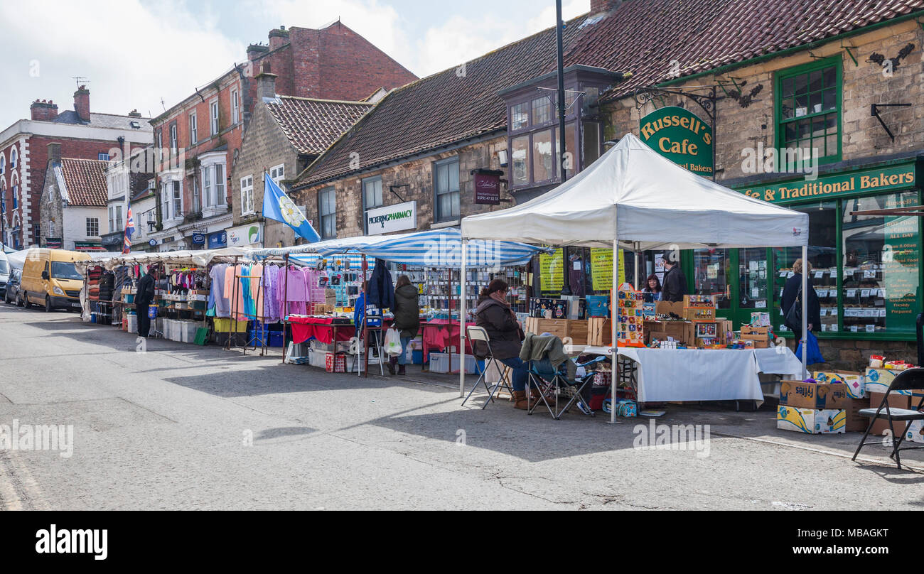 Market stalls in Pickering,North Yorkshire,England,UK Stock Photo Alamy