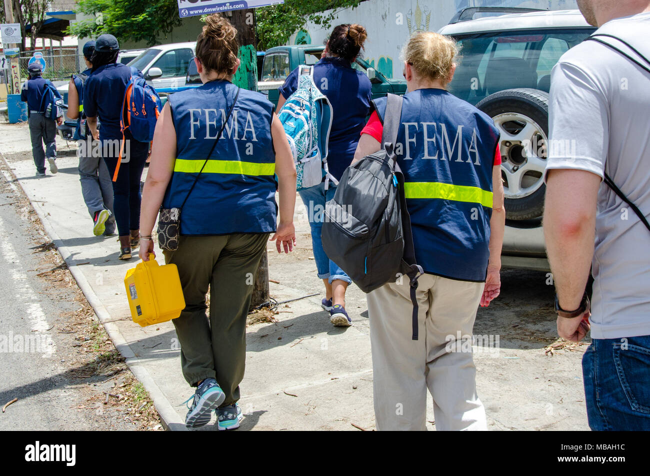 Culebra, PR, Sep. 11, 2017 -- A Disaster Survivor Assistance team is here to meet with the Mayor about setting up a site for survivors of Hurricane Irma to register with FEMA for assistance. Team members spoke with residents and posted information in local businesses about contacting FEMA for help. Stock Photo