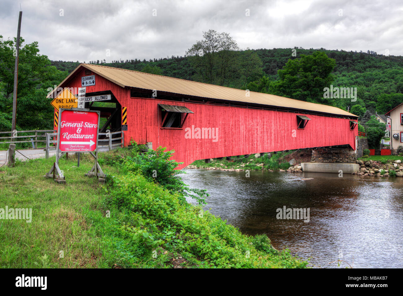The Forksville Covered Bridge in Pennsylvania Stock Photo Alamy