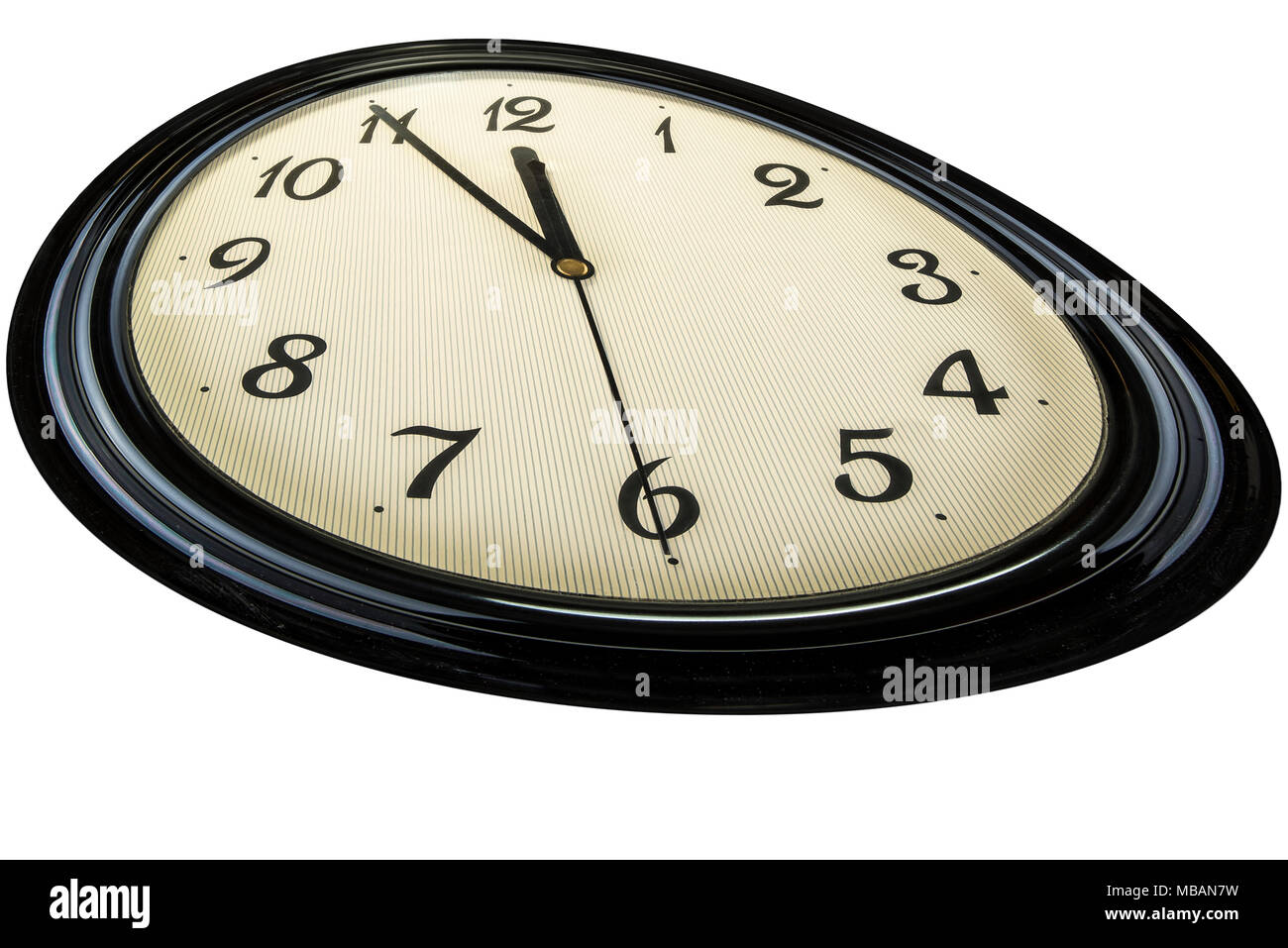 Clock on the wall. Time concept. Five to twelve, it's almost late Stock Photo Alamy