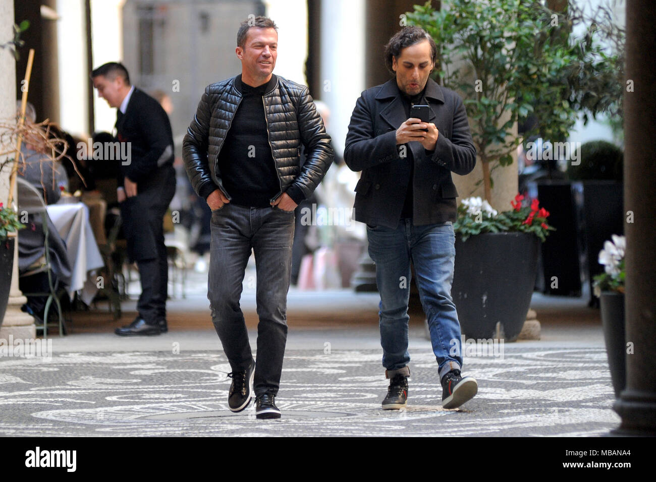 Lothar Matthäus going for lunch with a friend at Il Salumaio di Montenapoleone, a restaurant in the centre of Milan, Italy. Featuring: Lothar Matthäus, Lothar Matthaus Where: Milan, Lombardy, Italy When: 09 Mar 2018 Credit: IPA/WENN.com **Only available for publication in UK, USA, Germany, Austria, Switzerland** Stock Photo
