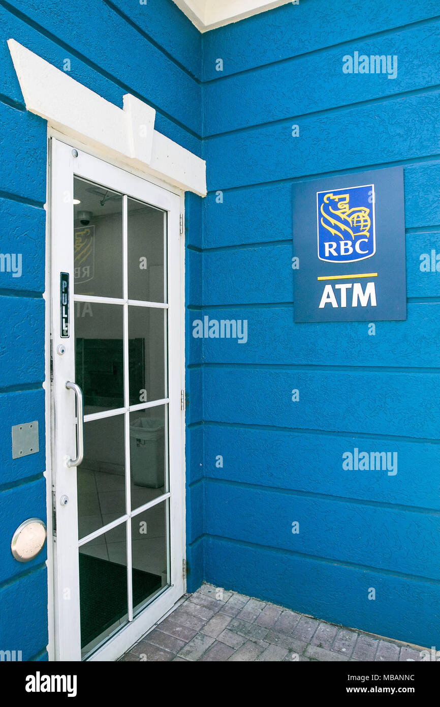Entrance to an RBC branch in Barbados. Stock Photo