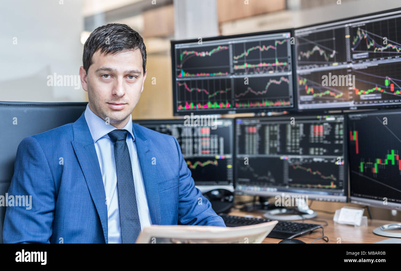 Business Portrait Of Stock Broker In Traiding Office Stock Photo Alamy Business Portrait Of Stock Broker In Traiding Office Stock Photo Alamy