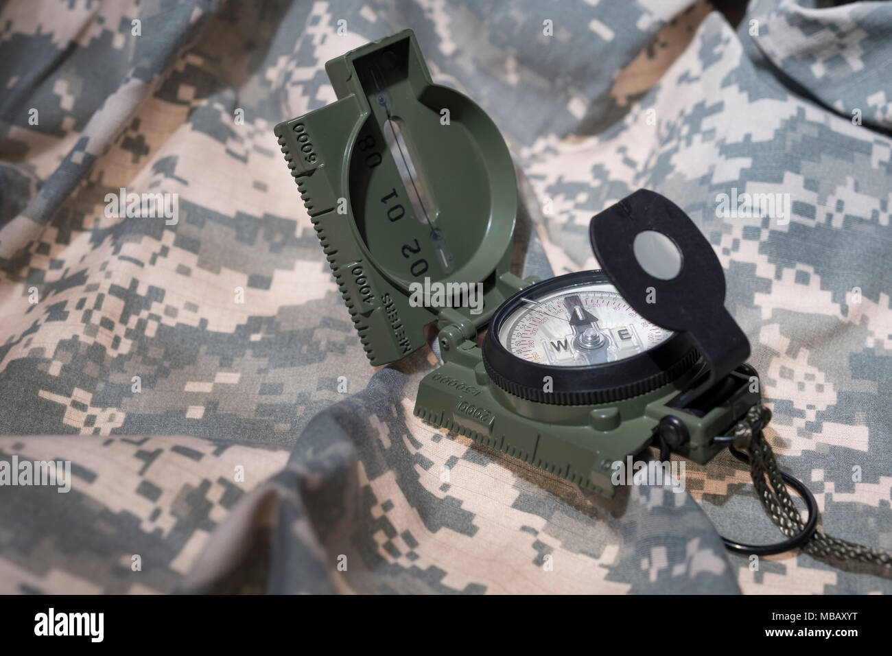 compass and map reading survival outdoors Stock Photo Alamy
