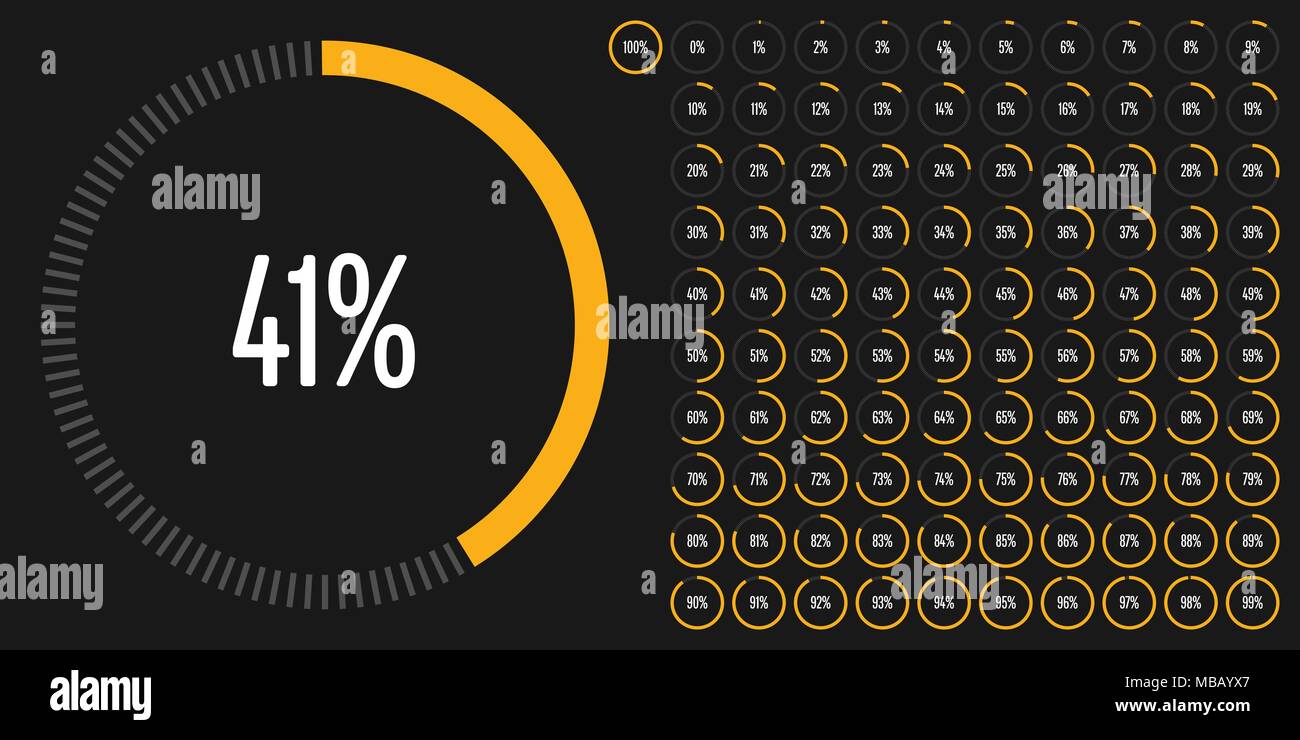 Set of circle percentage diagrams from 0 to 100 ready-to-use for web ...