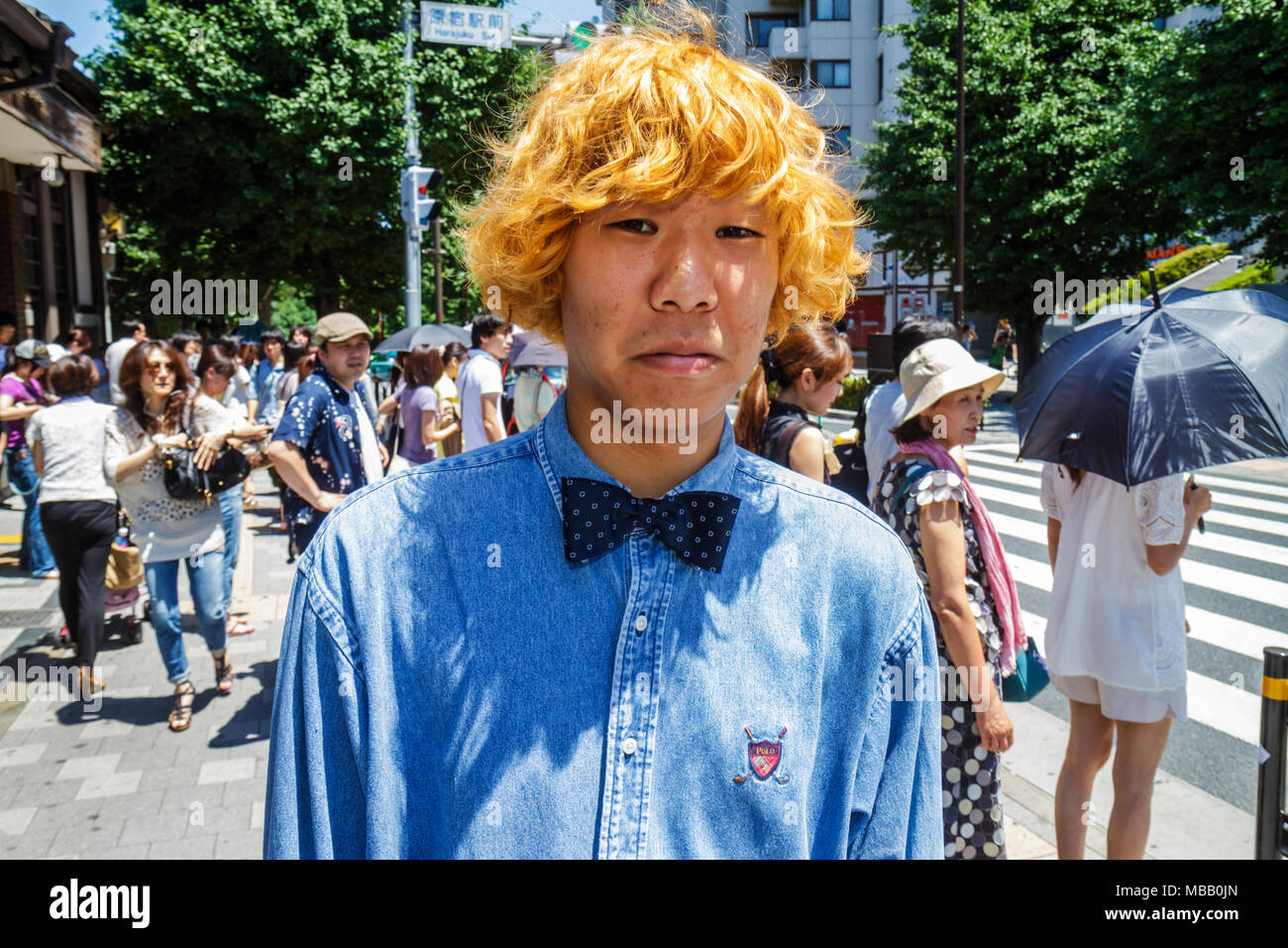 Tokyo Japan Harajuku Jr Harajuku Station Asian Man Blonde Hair