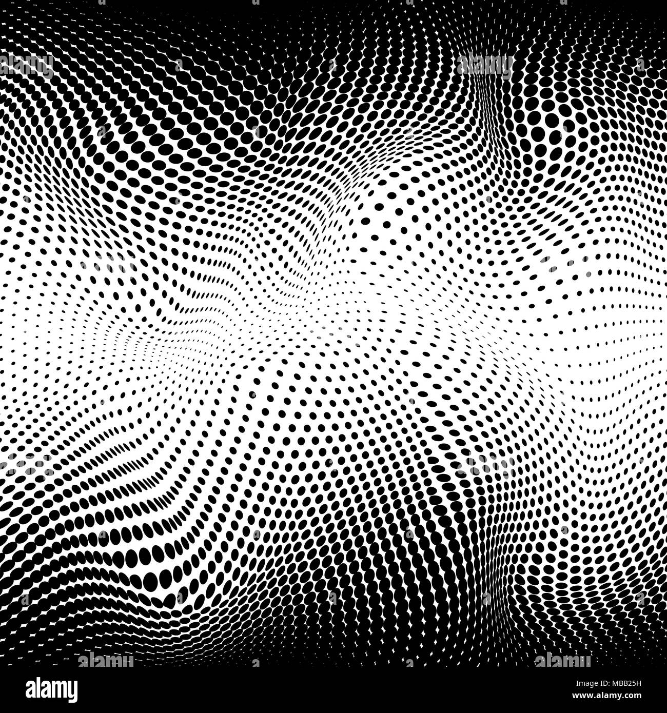 Abstract Halftone Texture.  Dotted Gradient Distort  Concept. Vector Background Stock Vector