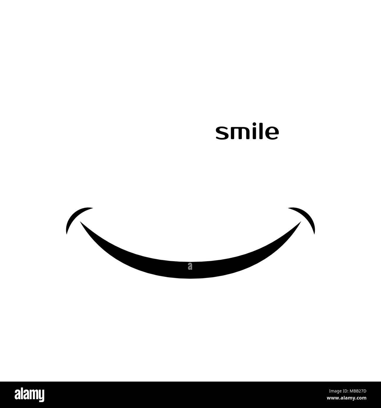 Smile icon on white background. Vector illustration isolated on white background Stock Vector