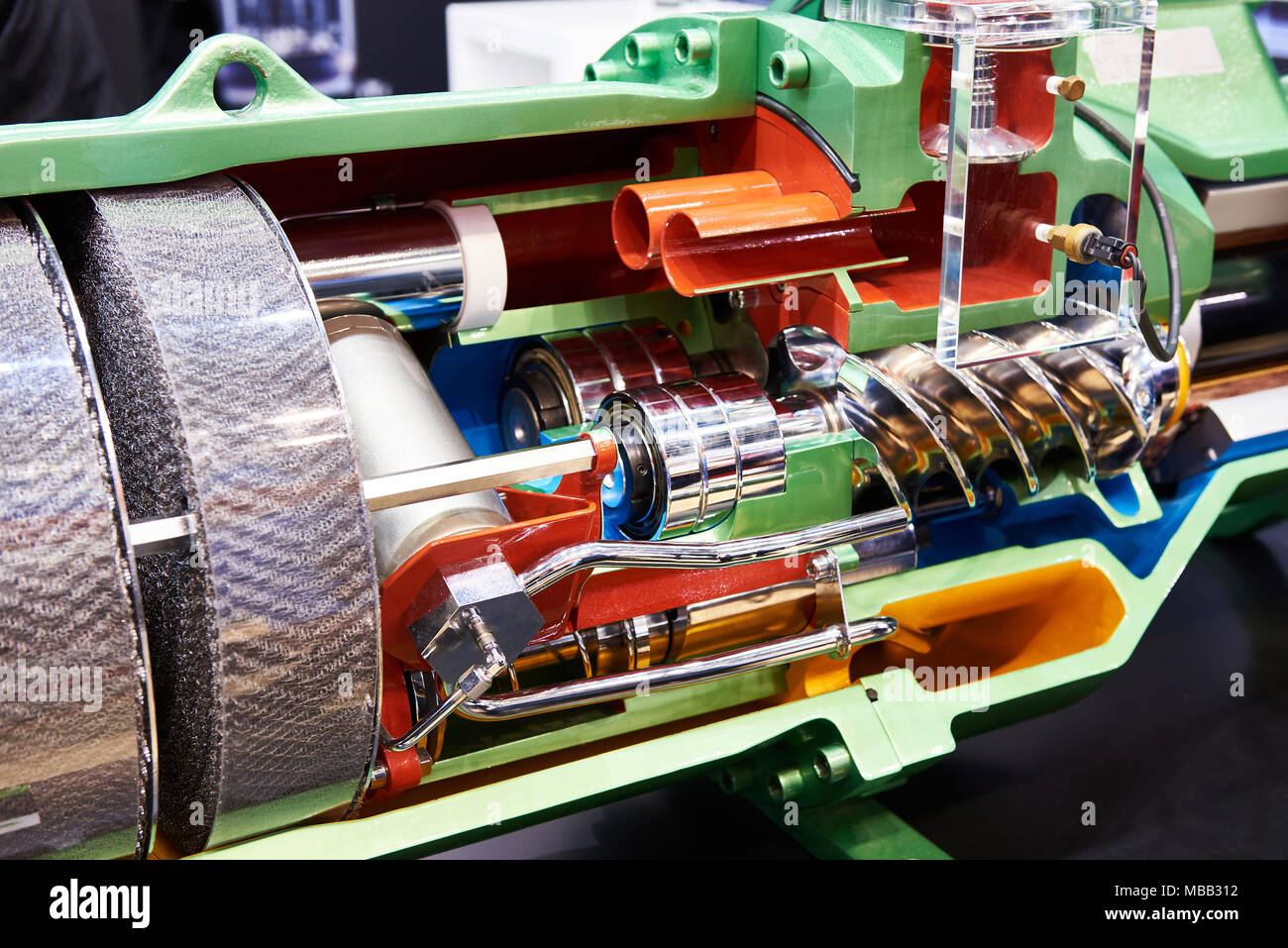SemiHermetic Compact Screw Compressor in cut section Stock Photo Alamy