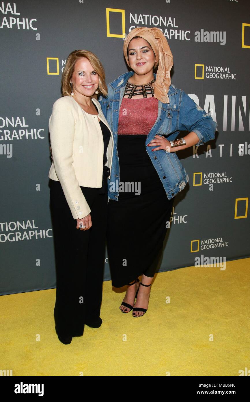 New York, NY, USA. 9th Apr, 2018. Katie Couric, Amani Al-Khatahtbeh at  arrivals for AMERICA INSIDE OUT WITH KATIE COURIC Premiere, Museum of  Modern Art (MoMA), New York, NY April 9, 2018.