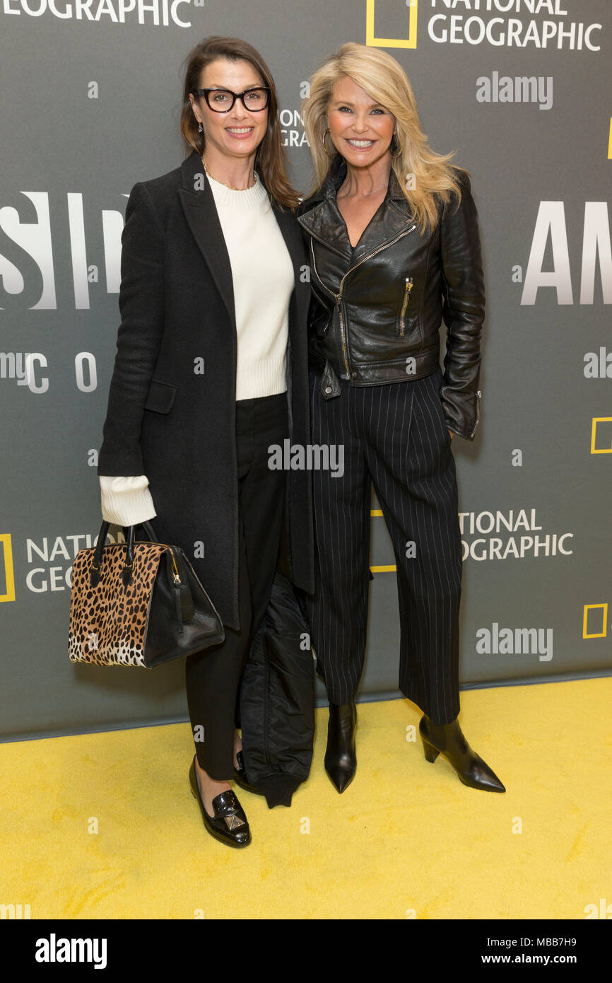 New York, USA. 9th Apr, 2018. Bridget Moynahan and Christie Brinkley attend National Geographic presents America Inside Out with Katie Couric at Museum of Modern Art Credit: lev radin/Alamy Live News Stock Photo