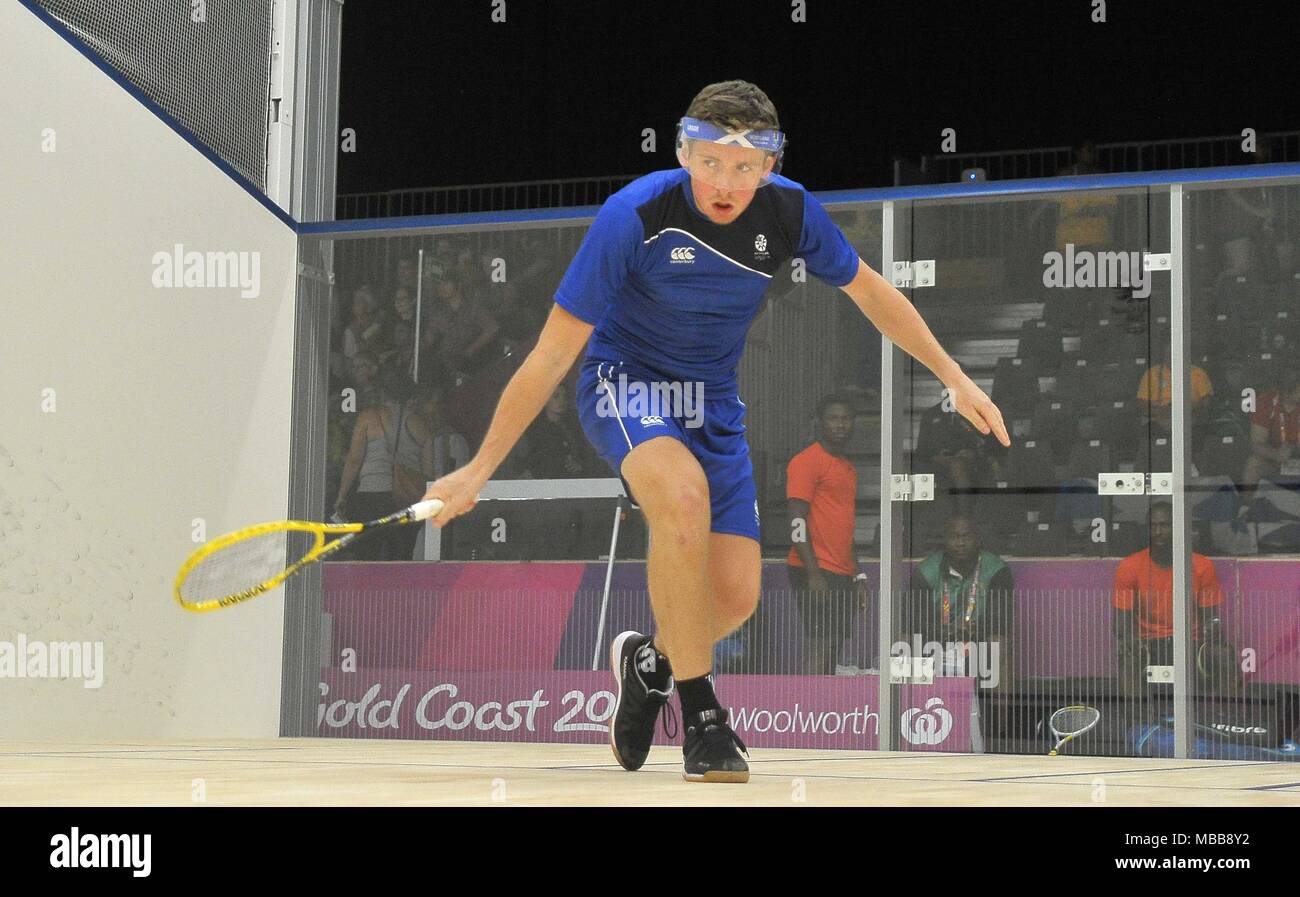 Queensland, Australia. 10th Apr, 2018. Greg LOBBAN (SCO). Mens doubles pool B. Squash. XXI Commonwealth games. Oxenford studios. Gold Coast 2018. Queensland. Australia. 10/04/2018. Credit: Sport In Pictures/Alamy Live News Stock Photo