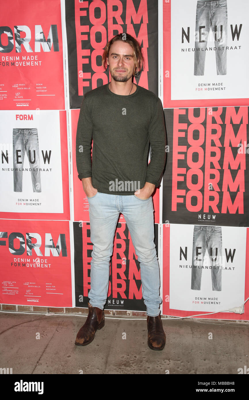 Sydney, Australia. 10 April 2018. Local celebrities and VIPs attend the Neuw Denim form party at The Lansdowne, Sydney. Pictured: Alec Snow. Credit: Richard Milnes/Alamy Live News Stock Photo