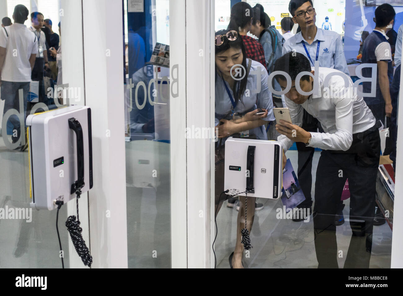 Vacuum (hoover) robot cleaner at technology fair in Shenzhen, China Stock Photo Alamy