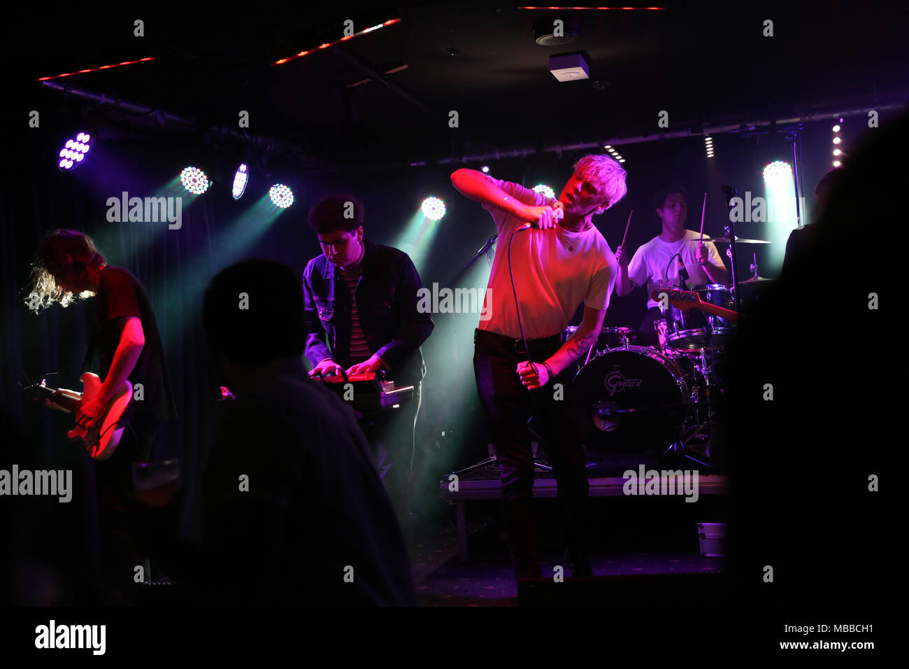 Sydney, Australia. 10 April 2018. Local celebrities and VIPs attend the Neuw Denim form party at The Lansdowne, Sydney. Pictured: Death Bells band. Credit: Richard Milnes/Alamy Live News Stock Photo