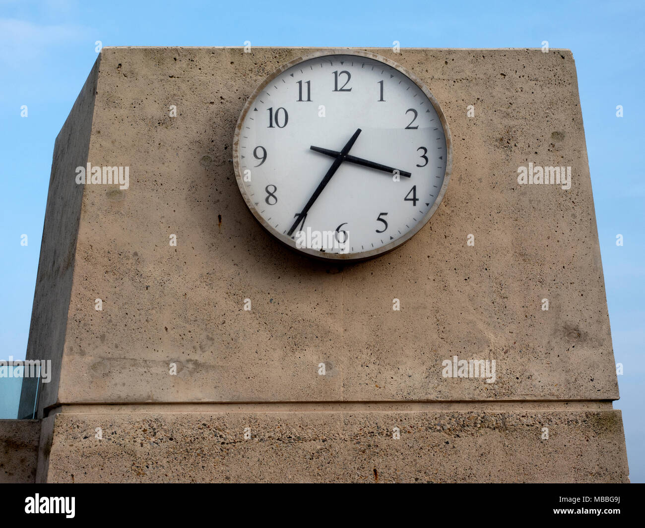 Clock on seafront, Bridlington, East Ridiings of Yorkshire, England, United Kingdom Stock Photo
