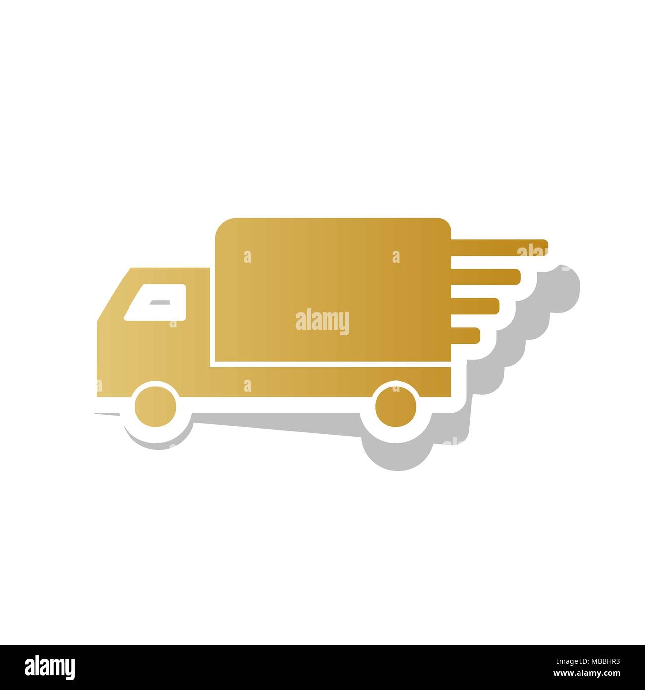 Delivery sign illustration. Vector. Golden gradient icon with white ...