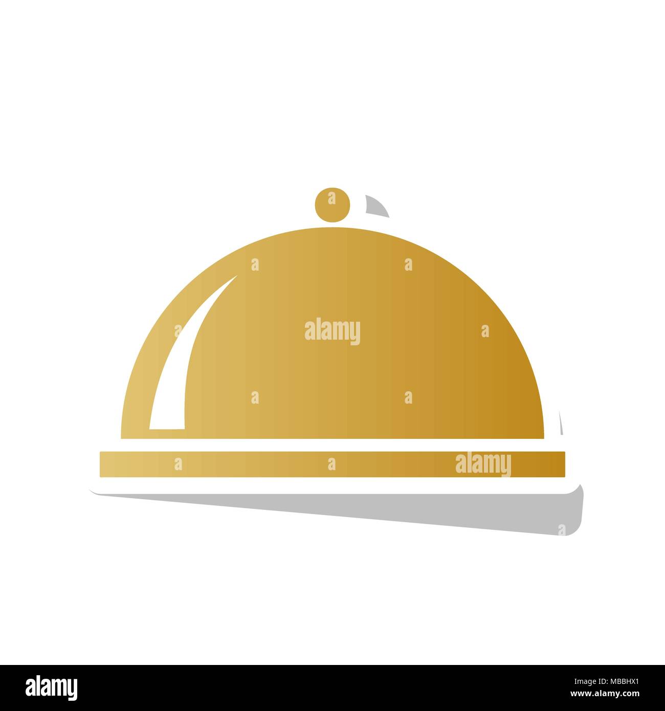 Server sign illustration. Vector. Golden gradient icon with white ...