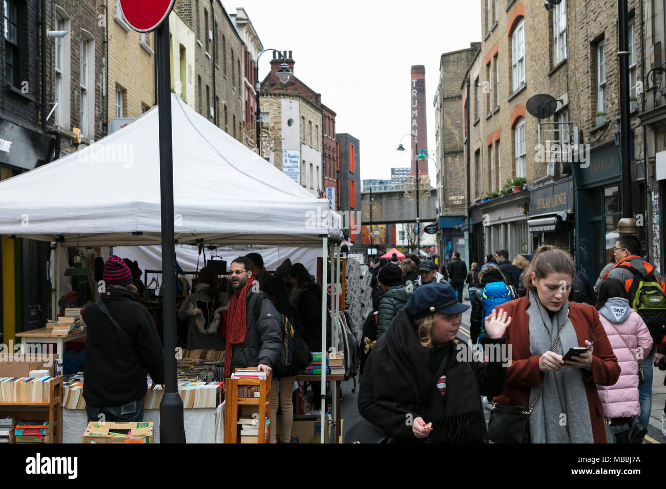 Brick Lane Sunday Market, Brick Lane, Shoreditch, London Stock Photo ...