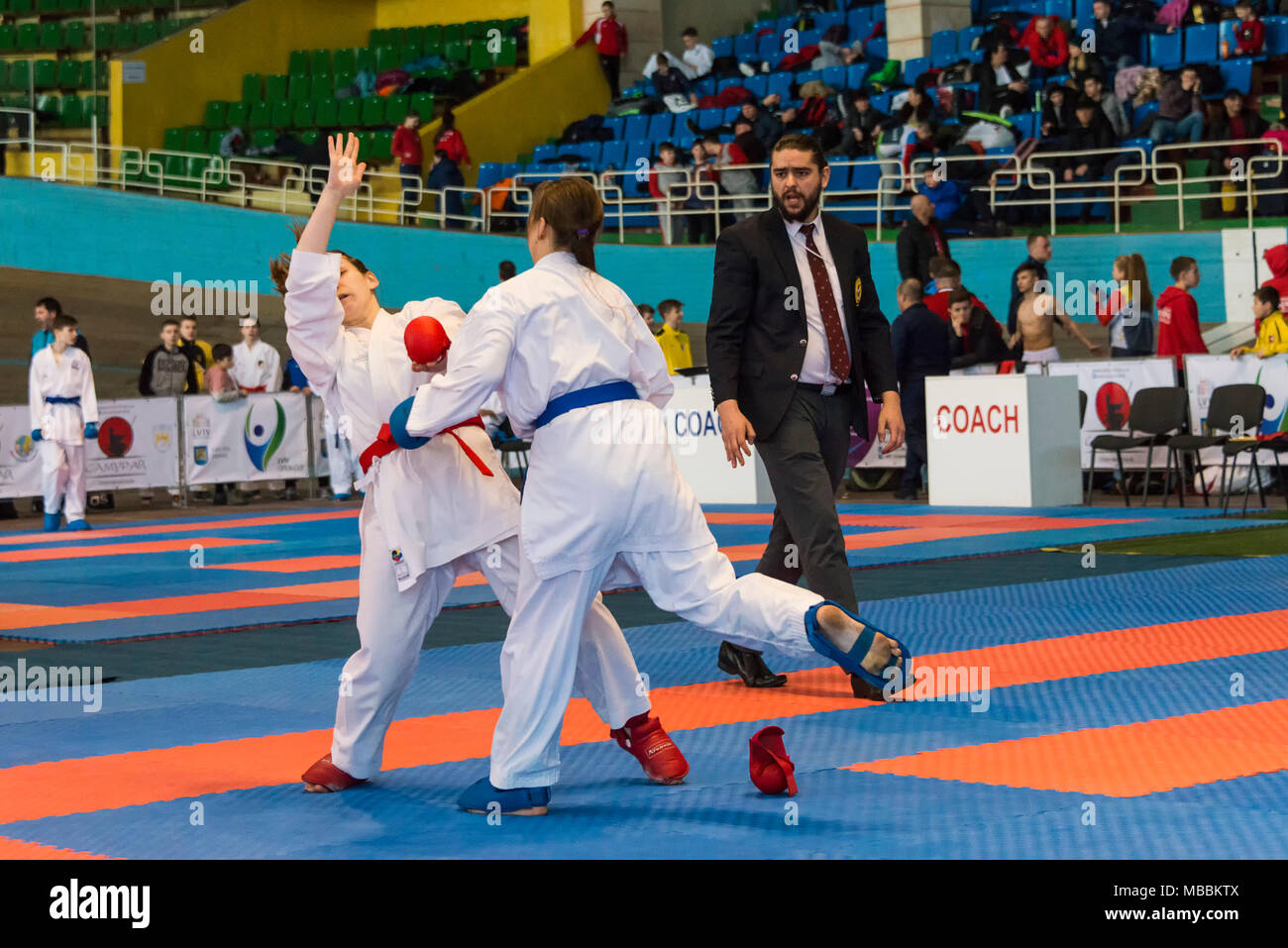 Lviv , Ukraine March 25, 2018 International open karate cup . The