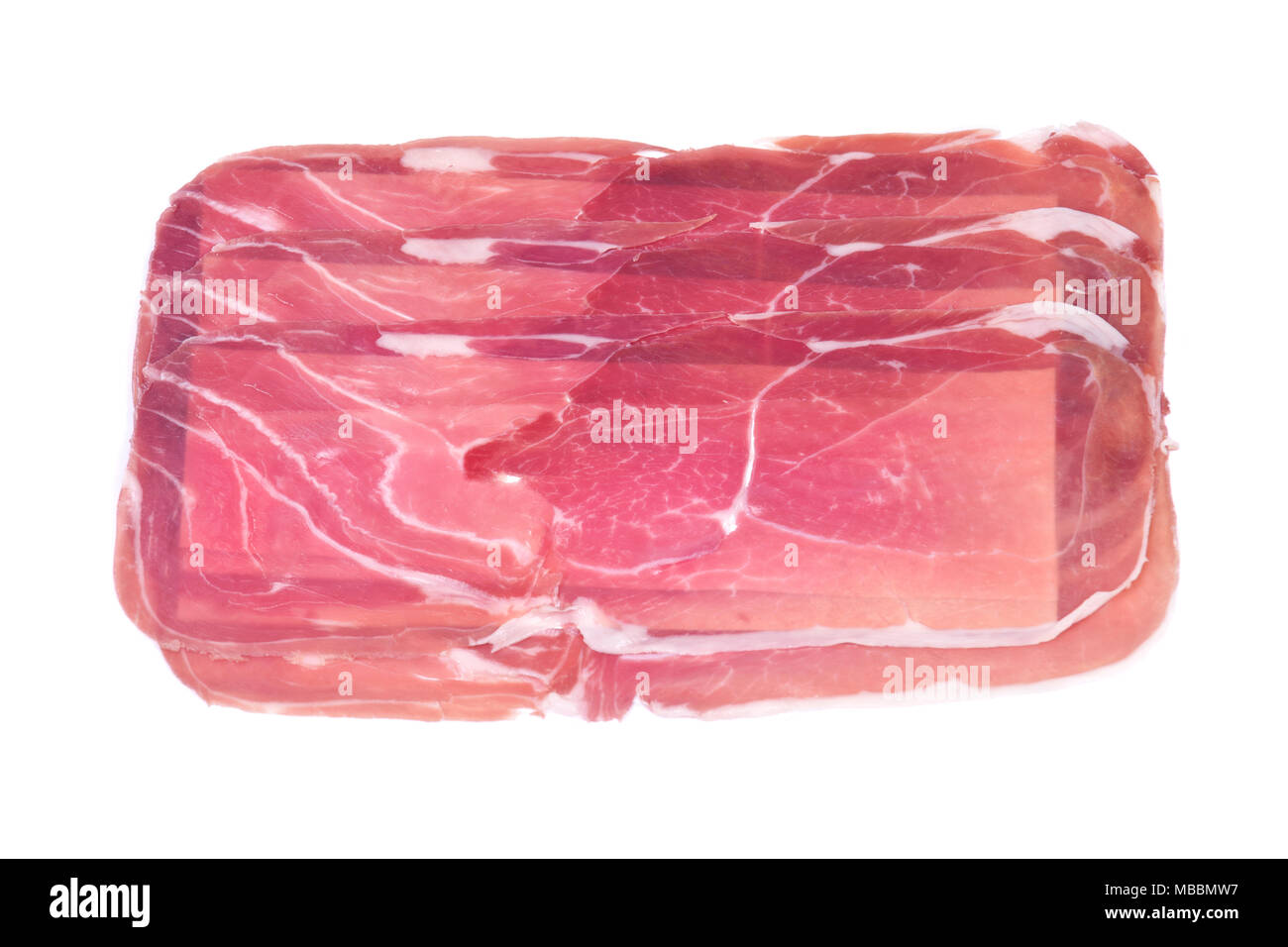 Boneless sliced italian drycured ham prosciutto isolated on white background Stock Photo Alamy