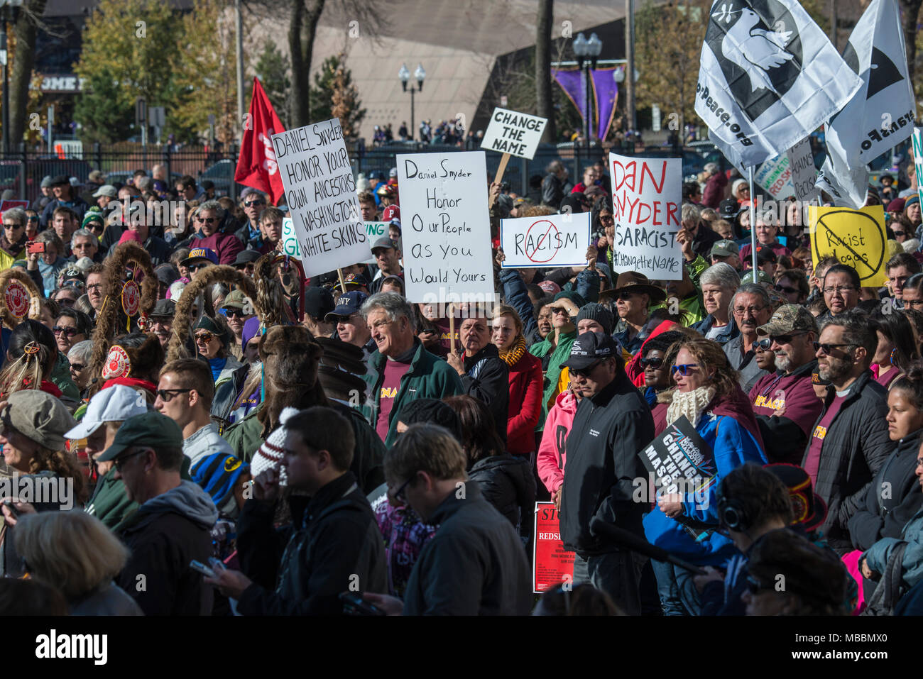 Minneapolis, Minnesota. Rally against racism in the NFL Stock Photo - Alamy