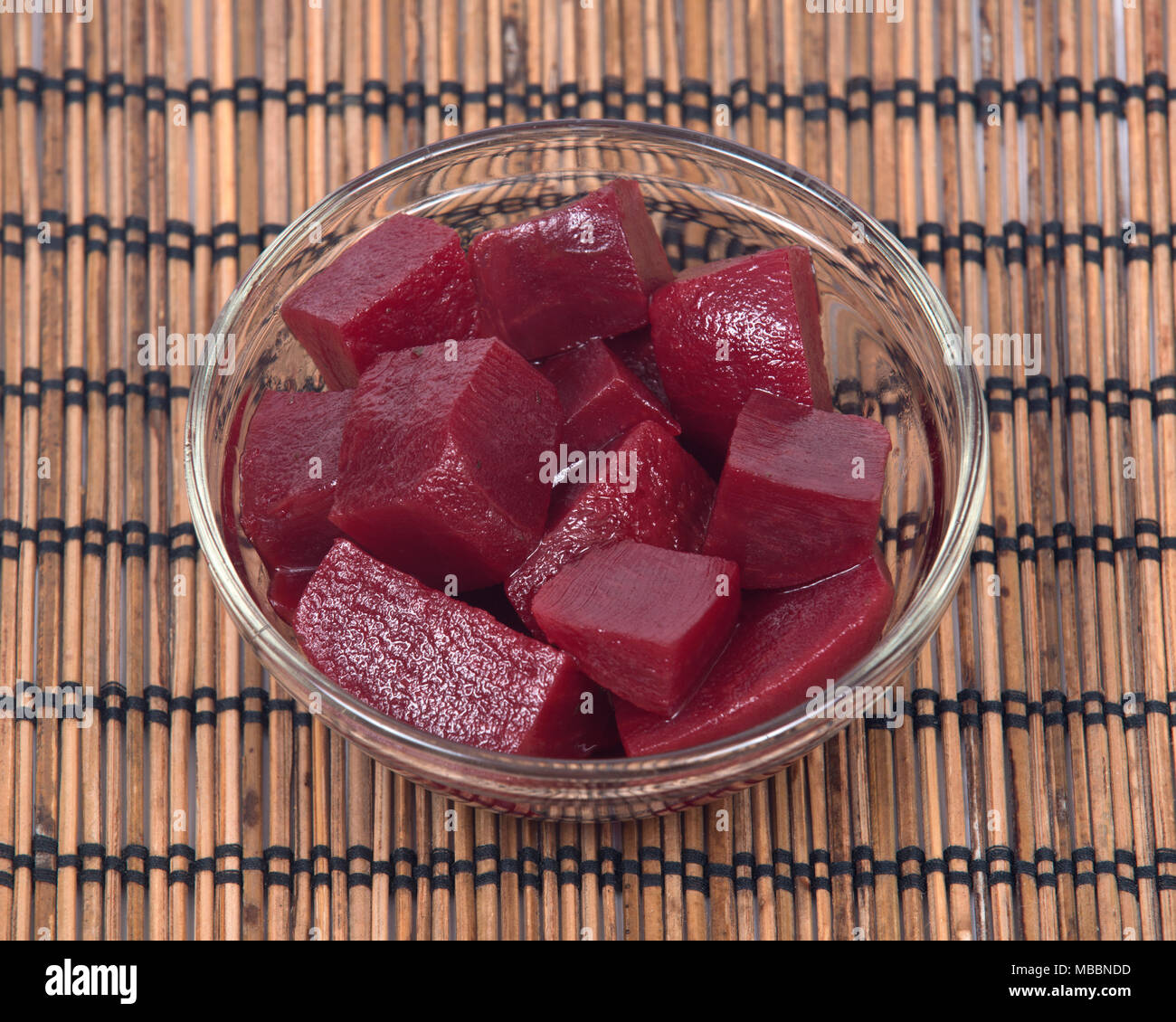 Cut beets in vinaigrette Stock Photo Alamy